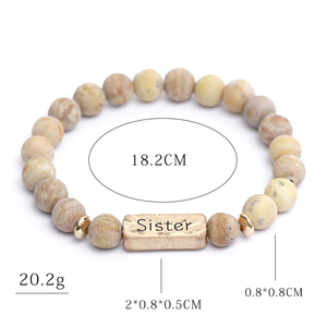 New Arrival High Quality Fashion Jewelry Elastic Wholesale <strong>Bracelets</strong> 8mm Natural Stone Beaded Custom Stretch <strong>Sister</strong> <strong>Bracelet</strong> - Product Image 6