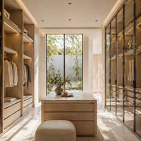 Armoire sur mesure en bois de style moderne AIGE avec portes en verre, dressing pour la maison, l'appartement et l'hôtel