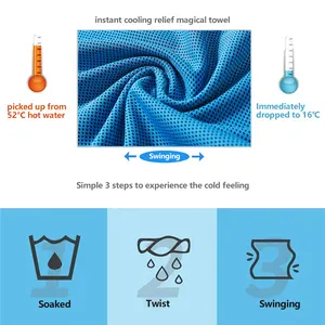 Personalizzato Logo stampato ad asciugatura rapida ghiacciata sensazione di sudore in microfibra da viaggio Sport asciugamano di raffreddamento per palestra