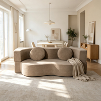 Canapé-lit modulaire deux places en tissu avec rembourrage en éponge, design moderne, pieds simples, mobilier de maison pour salon