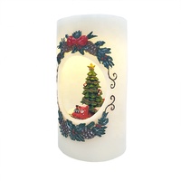 Nouveautés 2020, manège, train, décoration de Noël, arbre de Noël, Navidad, scène joyeuse de Noël, bougie pilier en cire LED, vente en gros