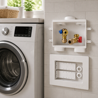 Boîte de sortie pour lave-linge CUPC avec vannes connectées, raccord rapide 1/2 pouce x 3/4 pouce MHT