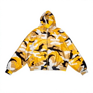 Sudadera con capucha de camuflaje extragrande para hombre, personalizada al por mayor, de manga regular, de poliéster tejido, estilo casual de otoño - Product Image 1