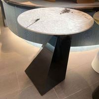 Série de tables d'appoint en métal pour hôtels et appartements, table d'appoint en acier inoxydable noire classique pour salon