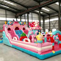 Château gonflable géant avec toboggan pour enfants
