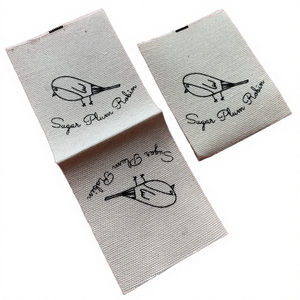 Custom Printed Heat Cut Loop Fold Eco-Friendly Natural Organic Cotton Logo <b>Label</b> 100% Soft Organic Cotton Clothing Garment <b>Shoes</b> - Product Image 4