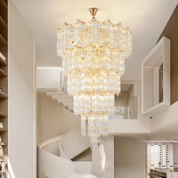 Nordique Salon accrocher Lampe Moderne De Luxe Lustre En Cristal Doré Led pour Salon Chambre