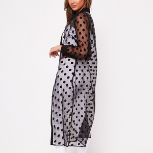 Delle signore di buona qualità più il formato polly nero del puntino di polka della maglia del vestito - Product Image 4