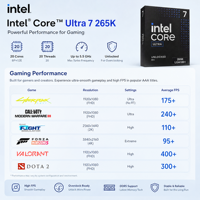 Processeur Intel Core Ultra 7 265K en boîte, 20 cœurs, 20 threads, 5,5 GHz, LGA1851, CPU, fourniture d'usine OEM pour l'assemblage de PC, en stock