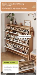 Zapatero de Madera Maciza Ultrafino <span class=keywords><strong>para</strong></span> el Hogar, Nuevo Mueble de Entrada de Gran Capacidad, Zapatero Pequeño y <span class=keywords><strong>Estrecho</strong></span> con Compartimentos Abatibles - Product Image 4