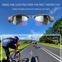 Casque Stéréo Sans Fil Supra-Auriculaire avec Indicateur LED, Micro Anti-Bruit, Lunettes de Soleil Intelligentes HD pour Conduite, Cyclisme et Sport