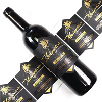 Étiquettes de bouteille de vin personnalisées en papier texturé avec estampage à chaud en feuille d'or, étiquettes imperméables en relief pour bouteille en verre