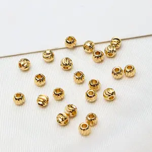 Wholesale solid metal jewelry findings earring bracelet necklace round copper beads raw brass spacer beads
