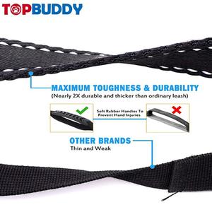 เชือกยืดหดได้สำหรับสุนัขสายหนังสีดำแบบปรับแต่งได้ - Product Image 5