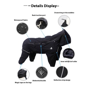 All-Inclusive Universal Waterproof Dog Raincoat Moderno Ano Novo Inverno Clássicos Padrão Sólido Médio Grande XXL Poliéster - Product Image 2