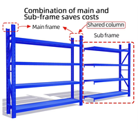 Équipement de stockage moyen/lourd pour entrepôt, rayonnages industriels en acier avec revêtement en poudre, pour le transport de marchandises, outils, supermarchés, empilage