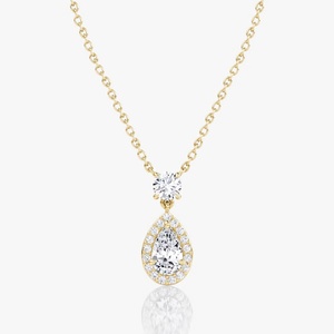 Factory Direct Sale 14k Gold Filled Pear Cut Vvs Gra Moissanite Jewelry Elegant Water Drops Necklace for Women - Product Image 4