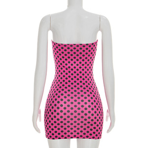 PEEQI D26DS072 Nuovo <span class=keywords><strong>Abito</strong></span> Estivo 2026 da Donna alla Moda, Vestito Senza Spalline Senza Maniche con Stampa a <span class=keywords><strong>Pois</strong></span>, <span class=keywords><strong>Abito</strong></span> Modellante da Donna - Product Image 5