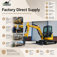 Excavator Mini Kompak Euro V LAWNIO Kontrol Kabin Pilot, Track Karet, Untuk Pekerjaan Kebun, Lokasi Kerja, Penggunaan Profesional, Halaman, Excavator Mini