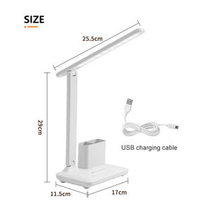 2026 LED bàn đèn USB sạc ba màu nhiệt độ mờ cảm ứng học tập bảng đèn với hộp bút cho văn phòng nghiên cứu - Product Image 6