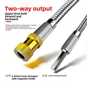 Outil d'extension de perceuse pratique, tige flexible magnétique à dégagement rapide en métal pour espaces restreints et projets sans angles morts - Product Image 2