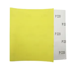 แผ่นกระดาษทรายสำหรับไม้ขัด SATC 230X280MM สีเหลืองขัดกระดาษ D น้ำหนักกระดาษ ISO9001 MPA EN12413อลูมิเนียมออกไซด์