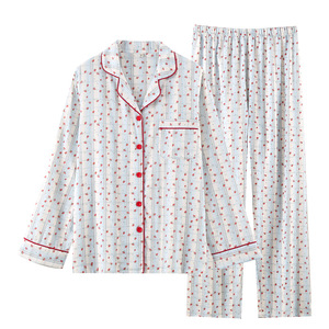 <span class=keywords><strong>Pigiama</strong></span> scozzese in garza di puro cotone in puro cotone stile pastorale traspirante e morbido per la fornitura di ODM primavera autunno estate - Product Image 5