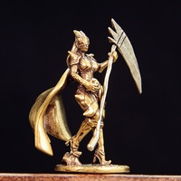 Figurine de guerrier jeune rétro en laiton, 1 pièce, best-seller, décoration créative pour la maison, accessoire de bureau