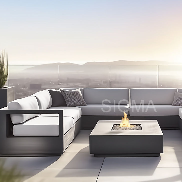 All Weather Outdoor Patio Aluminium Sofa Set Powdercoated Outdoor Sofa Set Aluminium