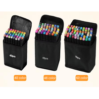 Ensemble de marqueurs noirs à double pointe, séchage rapide, à base d'huile, double face, marqueurs d'aquarelle grand format pour papier, 262 couleurs