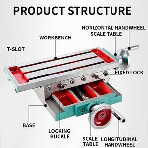 Cast Iron Dovetail Slide <b>Guides</b> Two Axis Cross Manual Slide Table for Milling and <b>Drilling</b> Machine - Product Image 6