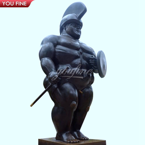YOUFINE - Estatua de Gladiador Abstracta Grande Personalizada al Estilo Botero, Fundida en <span class=keywords><strong>Bronce</strong></span>, para Galería de Arte y Jardín de Mansión - Product Image 2