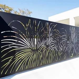 Paneles de cerca de acero galvanizado/aleación de aluminio cortados por láser, barandillas para balcones y privacidad exterior. - Product Image 3