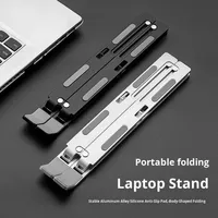Support de tablette en métal, en alliage d'aluminium, support de bureau surélevé, support portable, refroidisseur d'ordinateur, support pliable pour ordinateur portable, 18 pouces