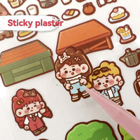 Autocollants adhésifs en PVC et papier écologiques MINI Cartoon pour scrapbooking, décoration de fêtes, forme rectangulaire, enfants