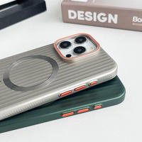Coque de téléphone antichoc en PC à texture ondulée magnétique, design professionnel, pour iPhone 17/16/15/14/13 Pro Max et autres modèles