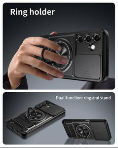 Funda Resistente para Teléfono Celular Samsung <span class=keywords><strong>Galaxy</strong></span> A16 A36 A07 A17 A37 5G con Ventana Deslizante para Cámara, Anillo Giratorio, Soporte Magnético - Product Image 2