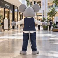 Costume de mascotte d'animal personnalisé Leehom pour adulte, tête en mousse EVA, costume de personnage souris grise douce, uniforme professionnel unisexe
