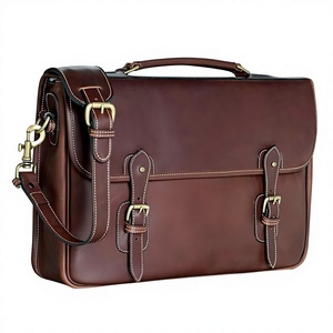 100% Waterproof Genuine Leather Vintage Fashion Laptop Handbag Men Office Document <b>File</b> Holder Nylon Zipper Casual Travel Handle - Product Image 1