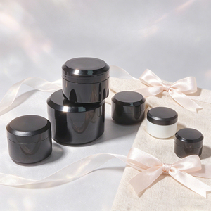 Tarro de Plástico PP Negro a Precio de Fábrica, 5g 10g 30g 50g 100g, Envase para Crema Corporal y Facial, Etiqueta OEM - Product Image 1
