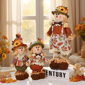 Ming Guan transfrontalier Halloween en peluche gonflable épouvantail <span class=keywords><strong>Momoko</strong></span> poupée peluche tournesol décoration automne décor à la maison 15-30cm - Product Image 3