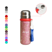 Tumbler Titanium Murni 17oz Dinding Ganda Bebas BPA Tutup Lipat Satu Tekan Anti Bocor Sedotan Tetap 500ml Retensi Panas 12 Jam Tali Pegangan