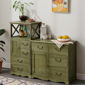 Armoire de rangement en bois massif vintage méditerranéenne, style américain, pastoral, salon, entrée, commode, meubles de maison - Product Image 2