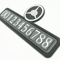 Plaque de numéro de téléphone temporaire en silicone pour voiture, logo personnalisé, plaque de numéro de voiture mobile pour tableau de bord, décoration intérieure de voiture