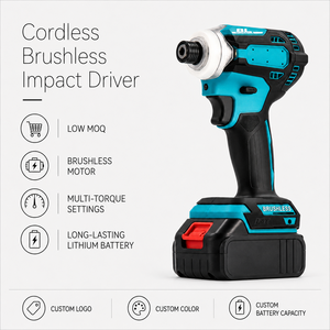 Kit de <span class=keywords><strong>Atornillador</strong></span> de Impacto con Motor sin Escobillas, 20V, Iones de Litio, Inalámbrico, 250N.m de Torque, Batería de 4.0Ah, Cargador Rápido, Profesional - Product Image 1
