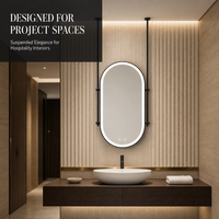 Miroir de salle de bain LED moderne à double barre pour projets hôteliers, miroir de plafond tactile pour chambre à coucher