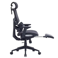 Chaise de bureau de direction au design moderne pour bureau à domicile, ergonomique, avec dossier en maille réglable en hauteur, base à cinq étoiles et mécanisme d'inclinaison