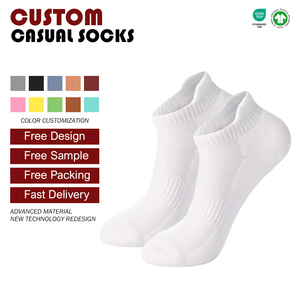 High Quality Cotton Youth Spring Ankle <strong>Socks</strong> For Men Trendy White With Custom Logo Hand Drawn Digitally Printed Body Cuff - Product Image 1