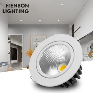 Henbon Desain Sorot Sudut Aluminium Langit-langit Tersembunyi 4W 7W 9W 12W 18W 24W 36W COB LED Downlight