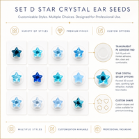 Patch auriculaire décoratif en strass bleu étoilé, autocollant de graines de pression auriculaire pour la santé